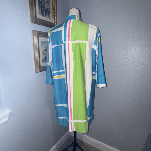 Catherine Ogust For Penthouse Gallery Multi-Colored Shirt Dress/Tunic Size Small - Picture 3 of 16